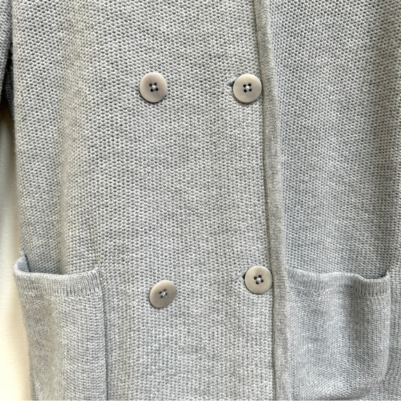 Talbots Lambswool Grey Double Button Up Long Sleeve Cardigan, Size Small Petite - Picture 6 of 11